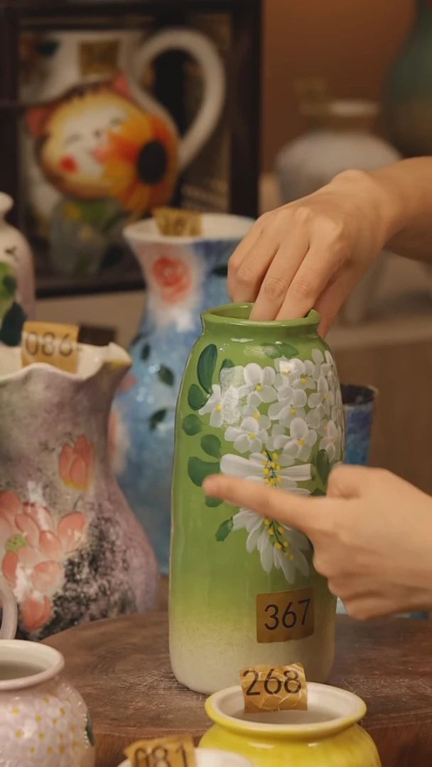 陶瓷367景德镇设计师手作花器摆件侘寂风