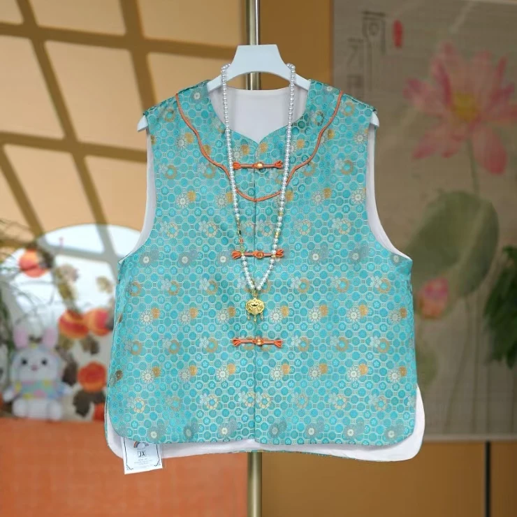 新中式马甲外套女开衫外穿春新款高端复古唐装国风盘扣上衣