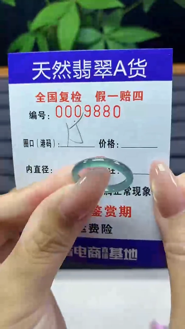 翡翠戒指未镶嵌9880天然翡翠A货