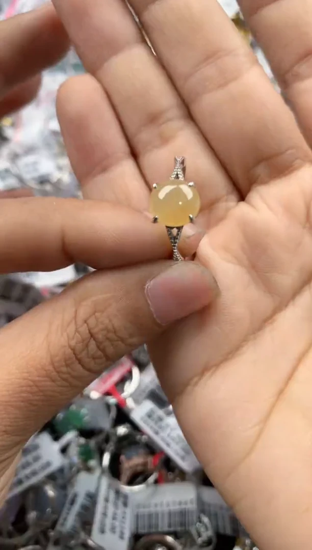 银S925镶嵌戒指翡翠12            7