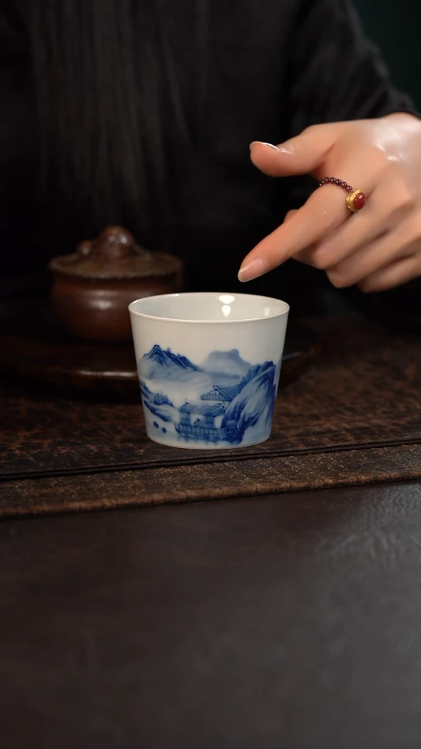 【闪购商品】杯微瑕554HLX陶瓷重工山水冰桶杯