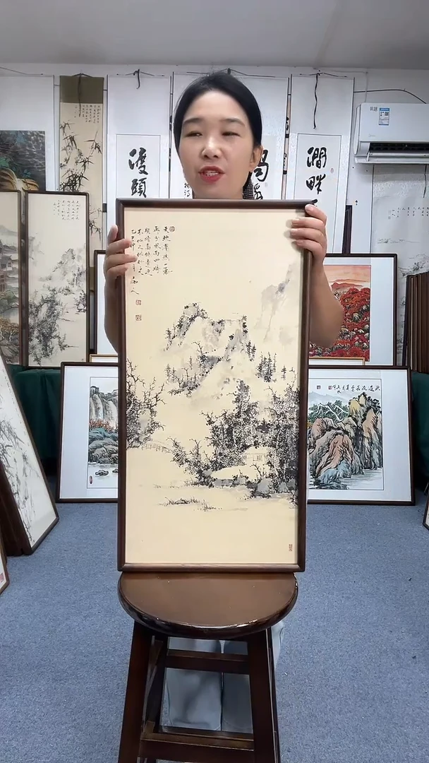 国画35*68实木画框京东包邮手绘