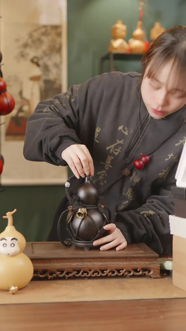 【闪购商品】324号精品天然大漆工艺防渗内胆酒葫芦~