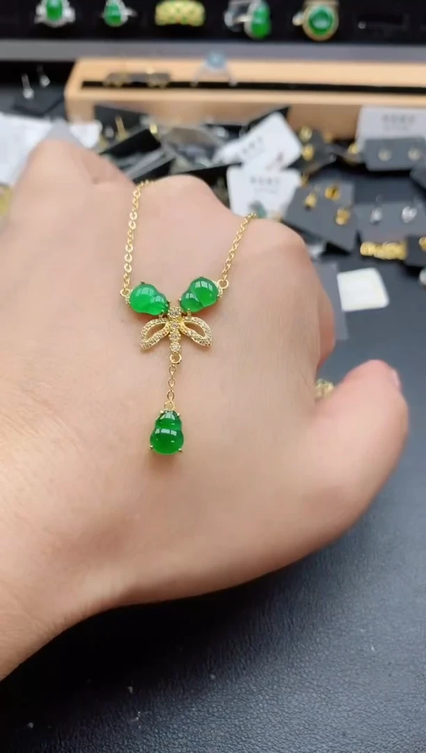 套链银S925镶嵌翡翠1