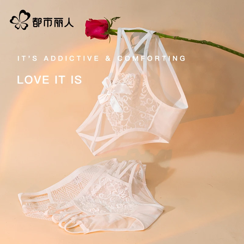 都市丽人女士内裤女蕾丝纯欲纯棉裆甜美少女性感可爱透气三角短裤