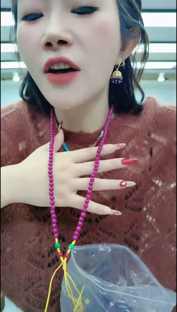 【闪购商品】玛瑙/玉髓颈饰合金0503紫色万能链