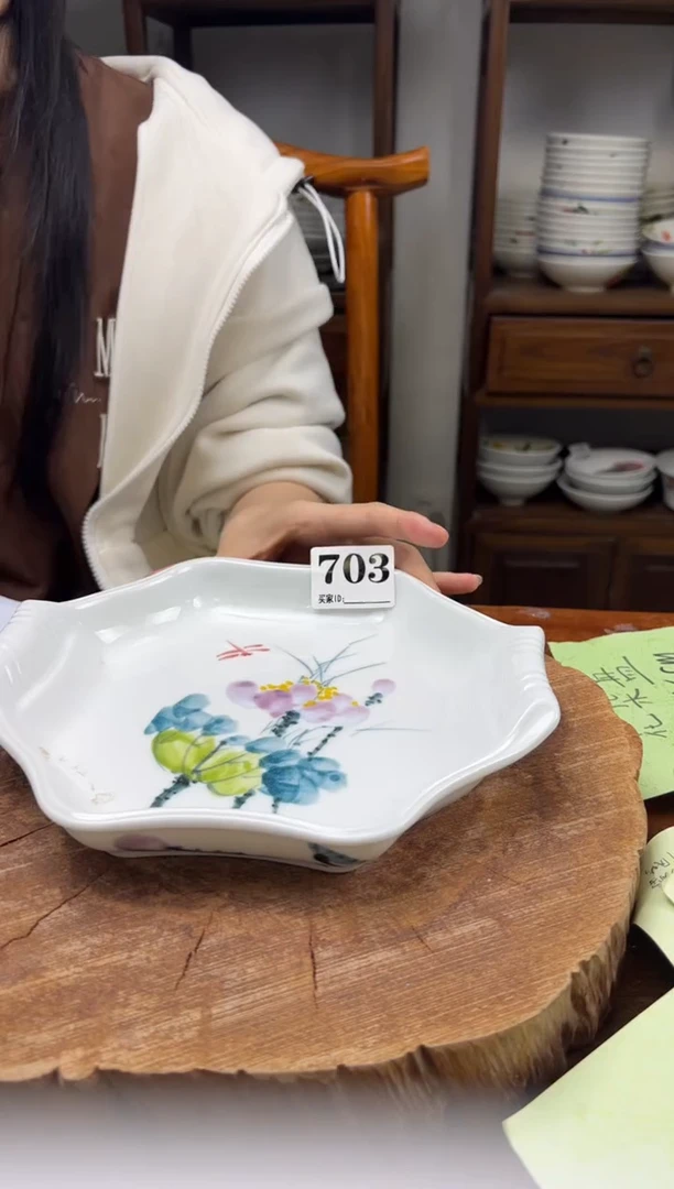 瓷片 手绘（八方盘）703