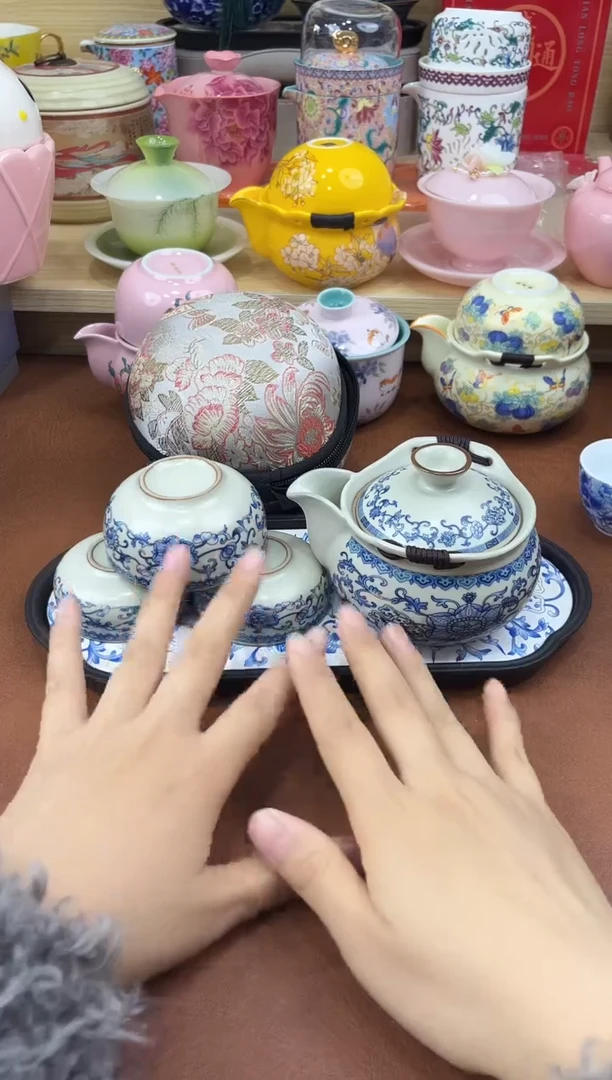 陶陶瓷茶具摆件旅行套组