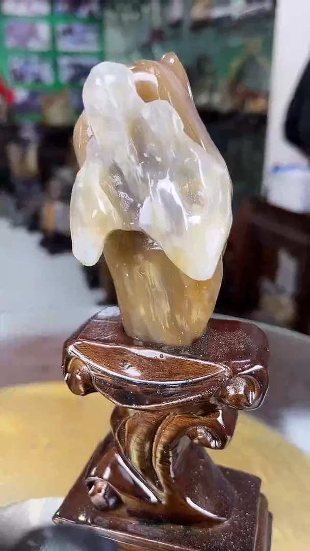 缅甸天然树化玉摆件