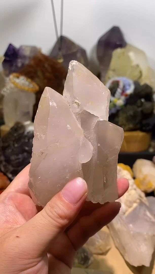 水晶珠宝半成品未镶嵌35号444g茶骸骨