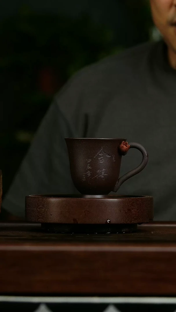茶壶紫砂b18老紫泥雕刻舍得杯子
