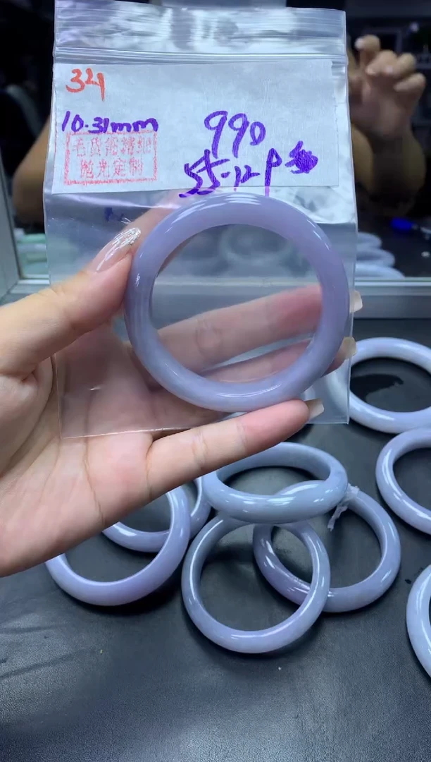 未镶嵌定制翡翠34手镯55+990元+拍一发一