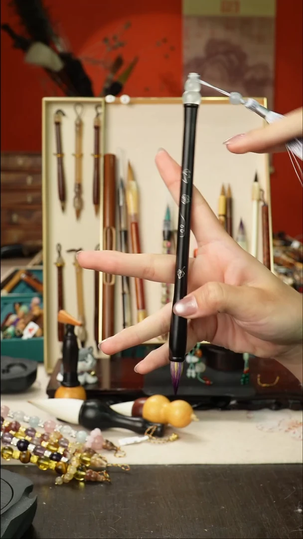 18号孤品高货毛笔链接 清水试笔 蘸墨不退