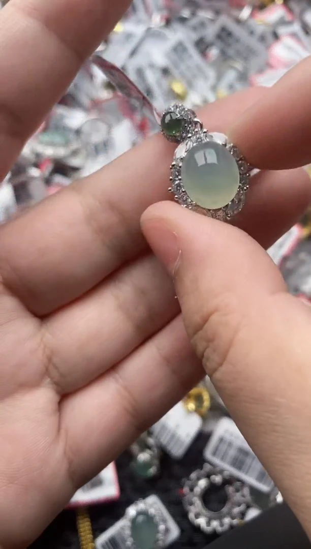 【闪购商品】翡翠戒指银S925镶嵌2222---1