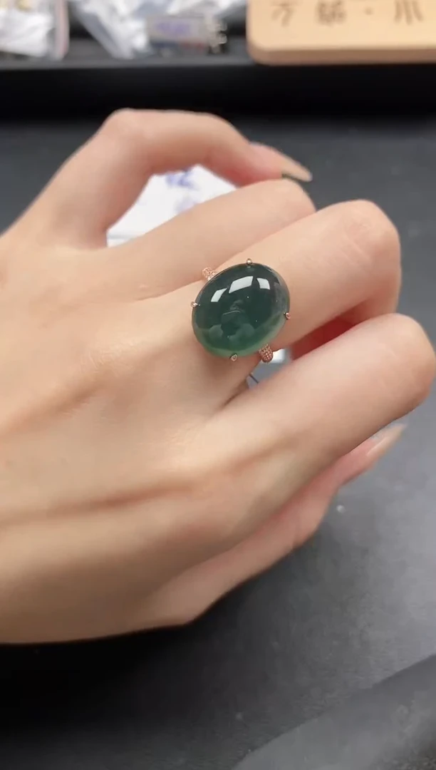 翡翠戒指银S925镶嵌51511
