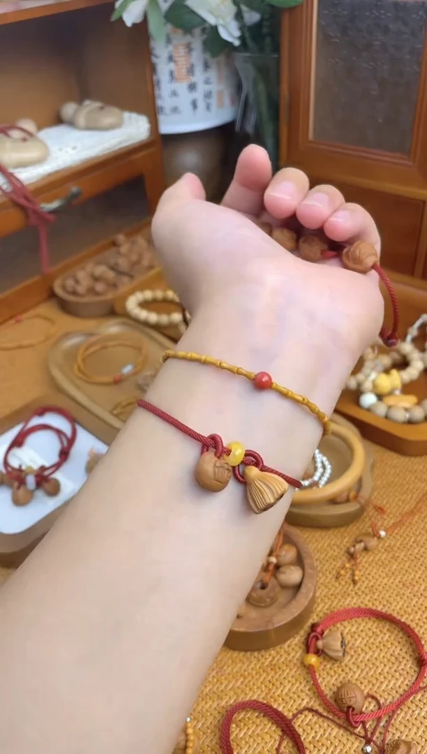 桃核竹节手串一物一拍莎莎