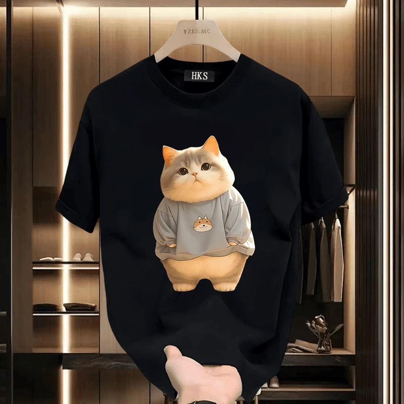 男士纯棉美式高街黑色短袖T恤夏季新款宽松休闲潮牌百搭半袖上衣