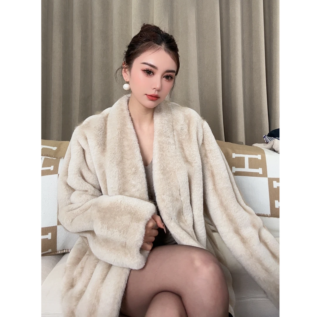 定制du家双色环保水貂皮草外套 28199