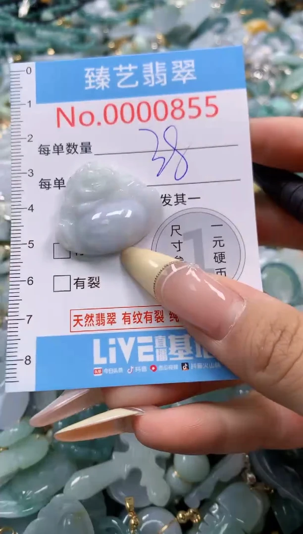 翡翠未镶嵌颈饰含绳000855