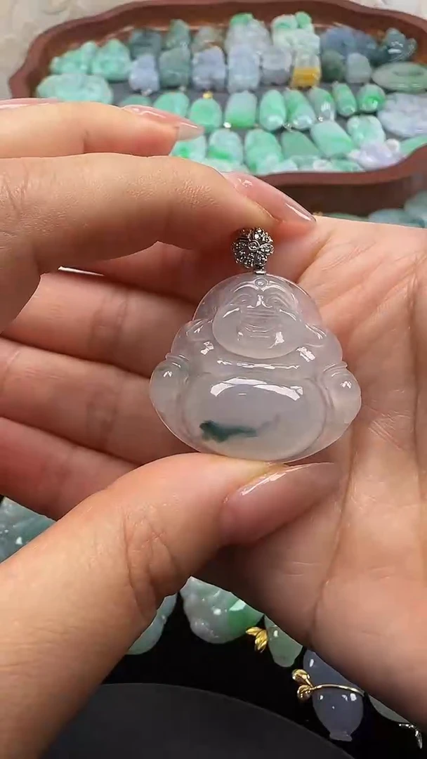 翡翠9K金镶嵌吊坠(不含链)哎****依佛公