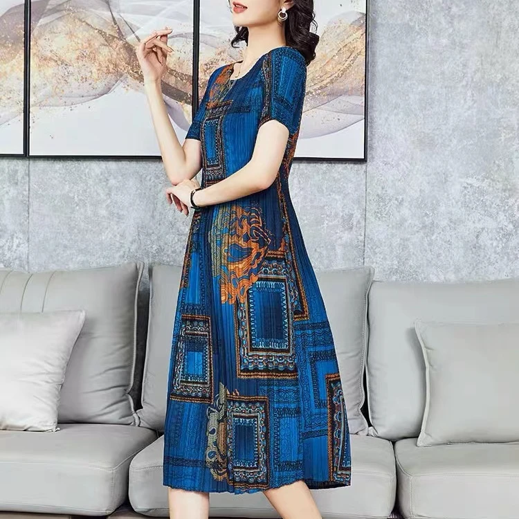 2025夏装印花短袖 连衣裙