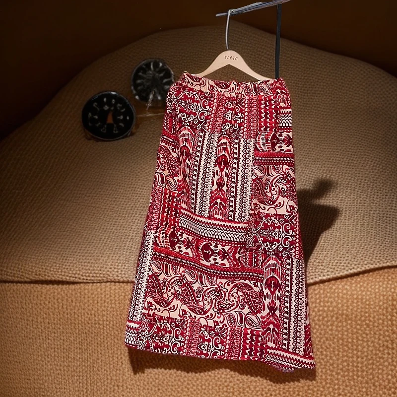 【松紧腰】波西米亚半身裙女夏季设计感显瘦百搭a字裙