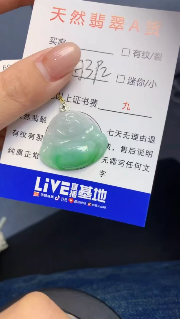 颈饰18K金镶嵌翡翠天然A货缅甸翡翠百元以上9元证书费自理