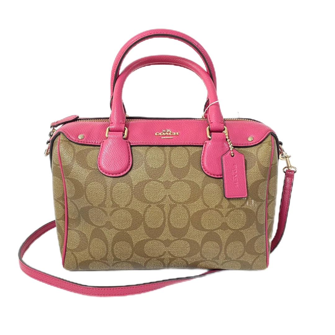 95新 COACH/蔻驰 经典老花PVC波士顿单肩手提斜挎包 Y-50059-B