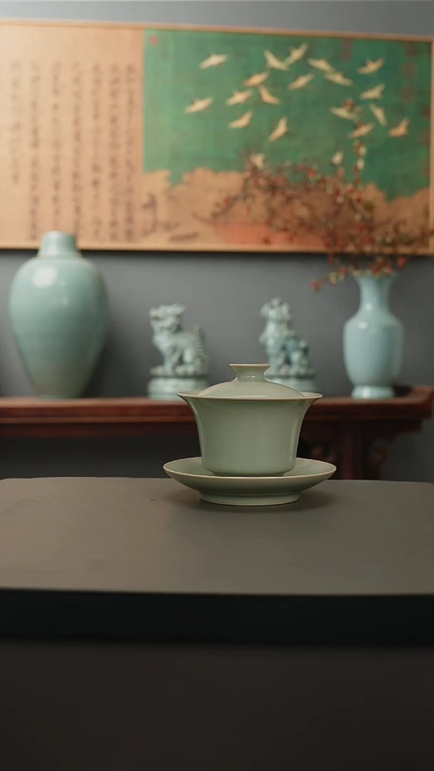 原产地原矿   马蹄三才盖碗