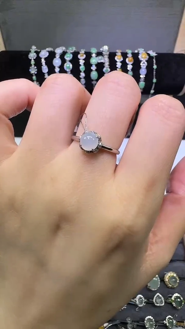 银S925镶嵌戒指翡翠戒指18