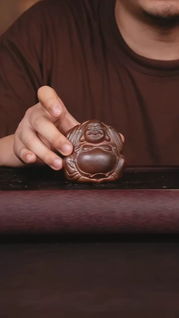 茶壶紫砂柴烧 茶宠