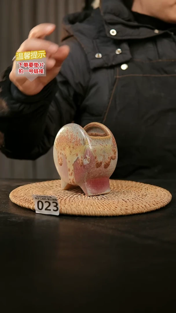 瓷片023鼓盆小号口6*4高10