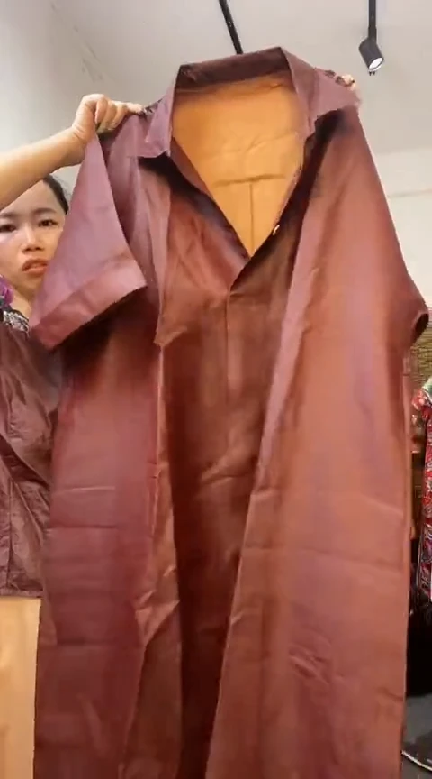 辰绮女装大码红云纱连衣裙袍子微瑕