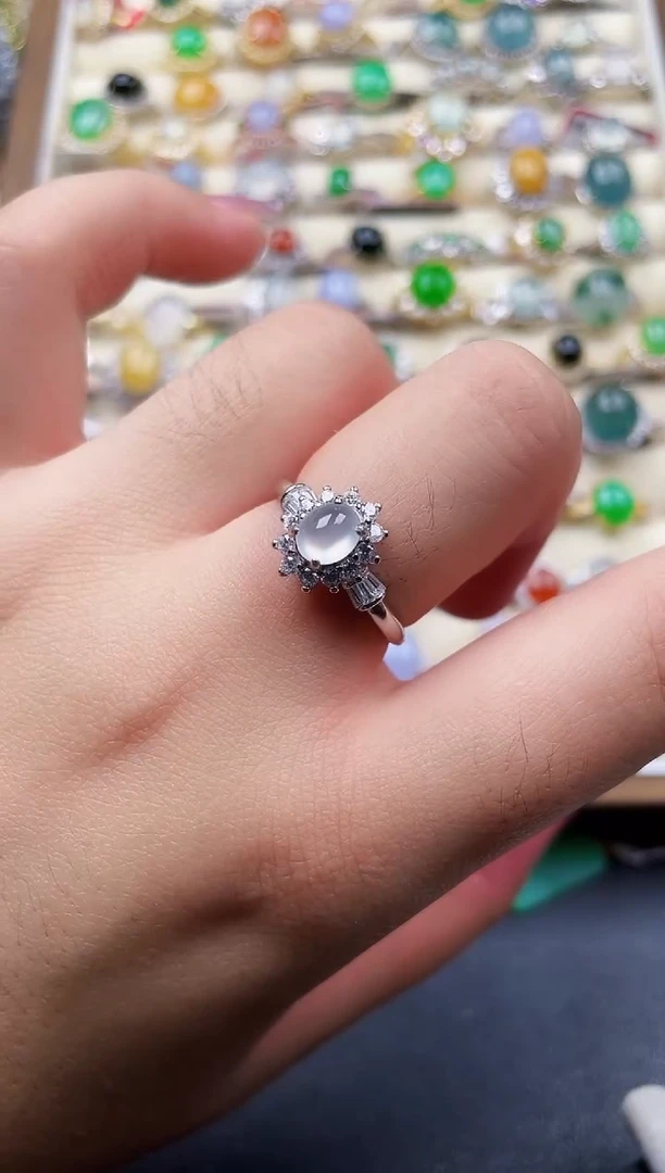 银S925镶嵌戒指翡翠56