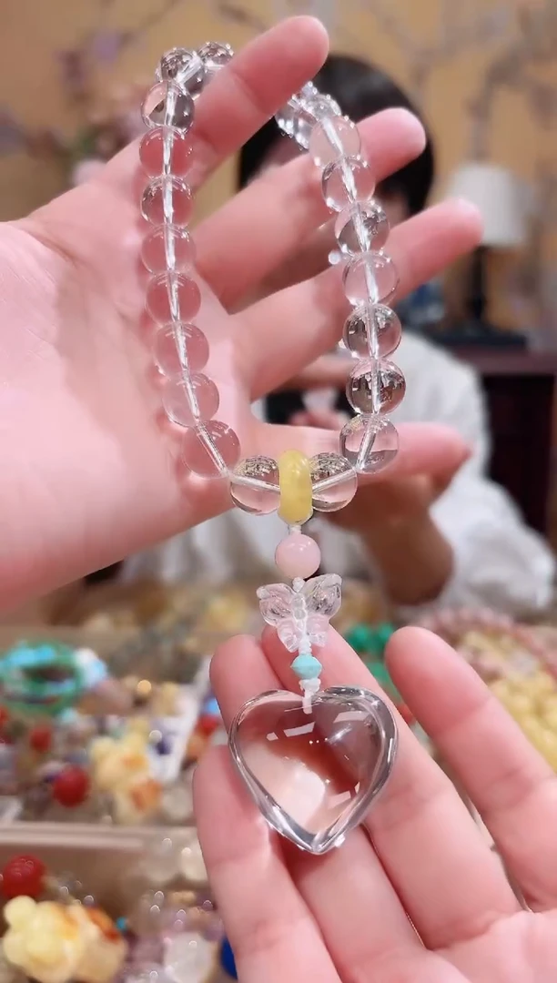 颈饰未镶嵌水晶天然水晶车挂，包包挂，手持，