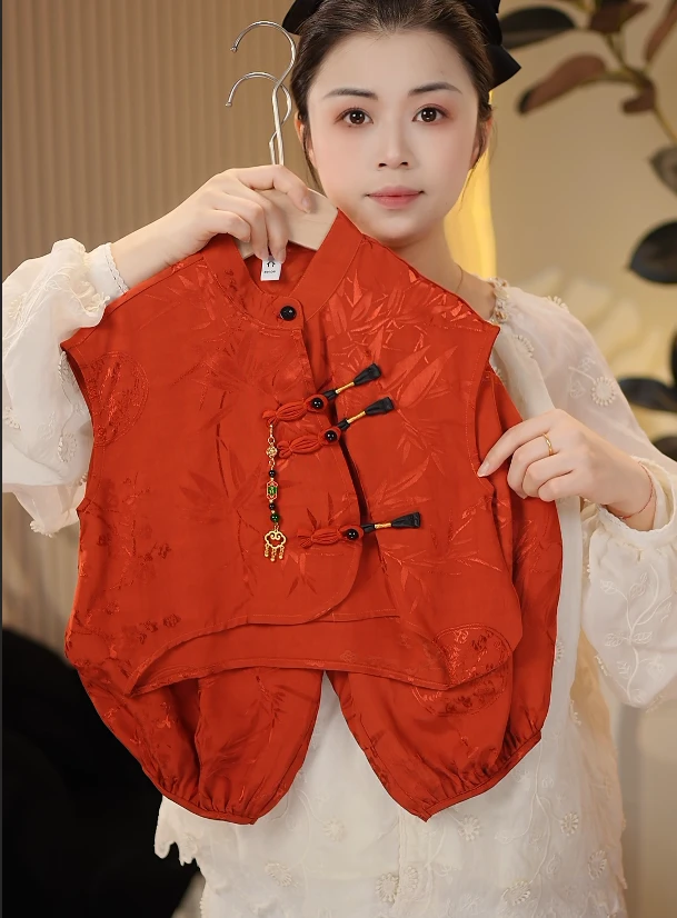 【JD】夏季2025儿童新款潮流新中式古风汉服薄款套装59131