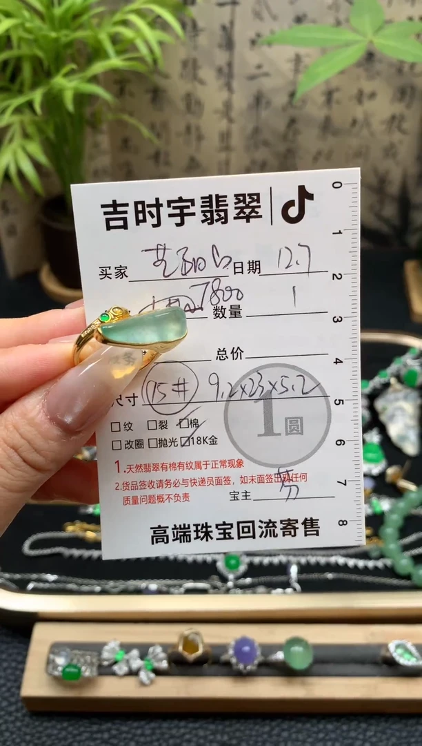 颈饰18K金镶嵌翡翠艺*美翡翠戒指
