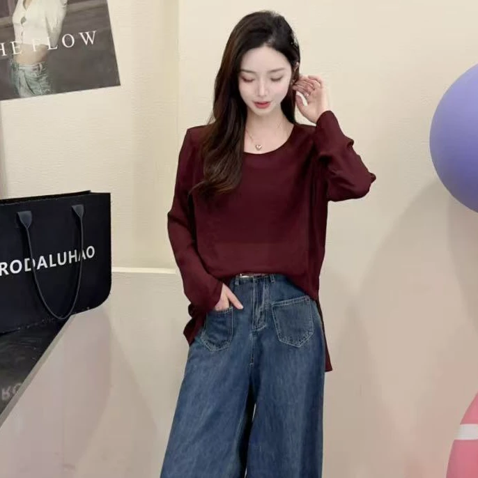 【锦衣服饰】STSZ 91115欧货镂空长袖圆领罩衫
