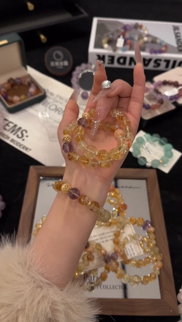 合金手链水晶黄塔晶x3137