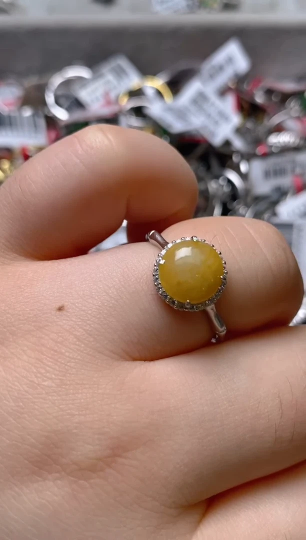 银S925镶嵌戒指翡翠百内无证书