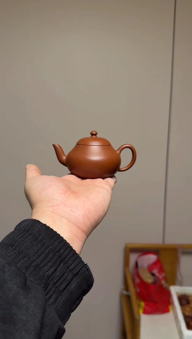 茶壶紫砂朱泥小满梨形壶130CC