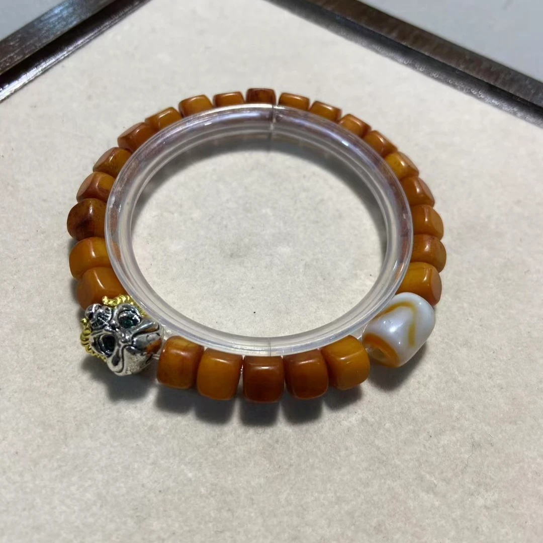 B448老驼骨六方单圈手串