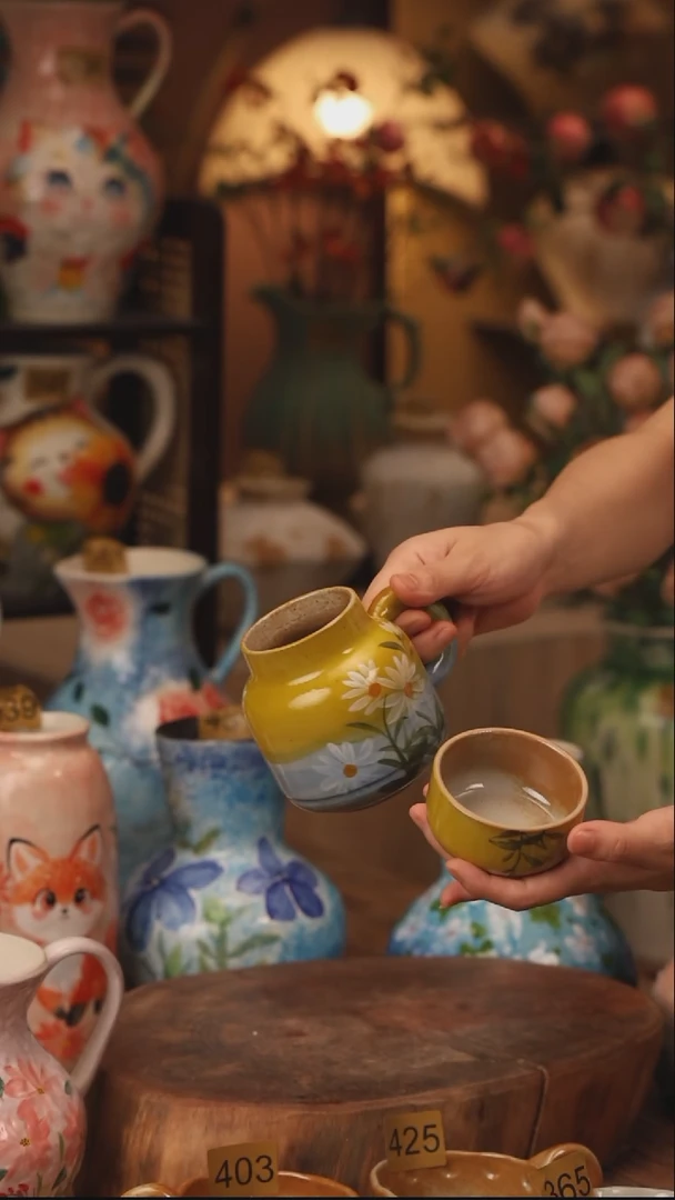 陶瓷389景德镇设计师手作花器摆件侘寂风