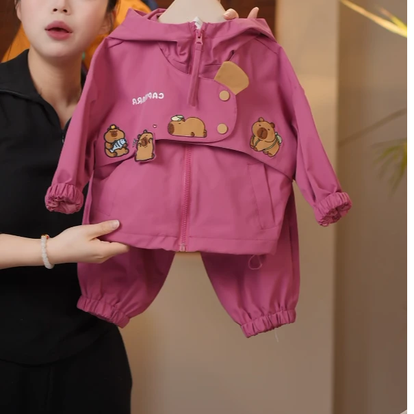 【现货】2025儿童秋季新款洋气儿童休闲可爱卡皮巴拉套装24701