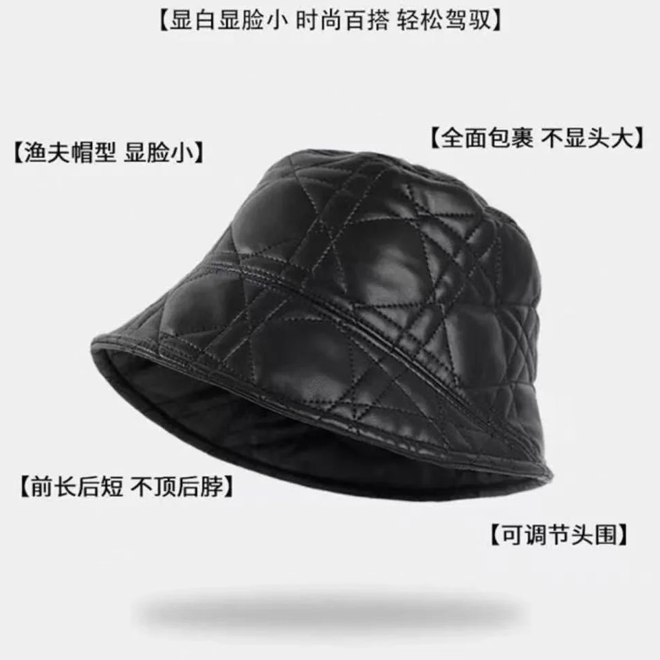 经典重通勤精致感百搭气质菱形格百搭渔夫帽