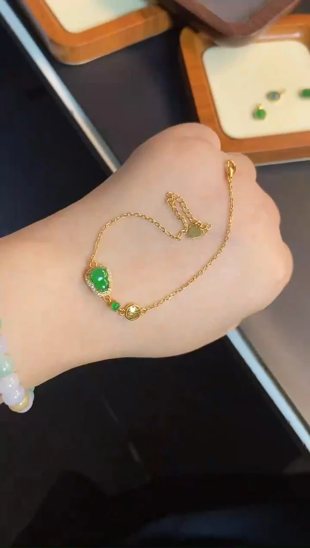 吊坠(不含链)银S925镶嵌翡翠1
