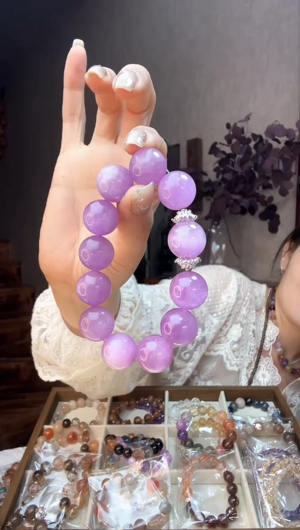 未镶嵌锂辉石手串紫锂辉手串