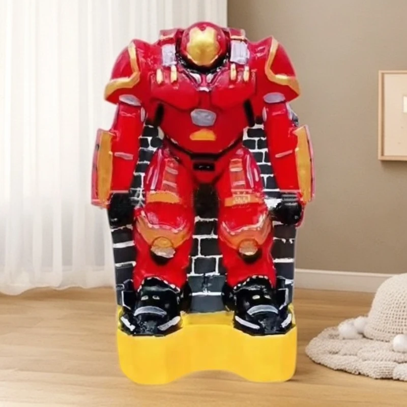 石膏娃娃大号钢铁侠无敌浩克白坯涂色玩偶公仔涂鸦diy玩具摆件