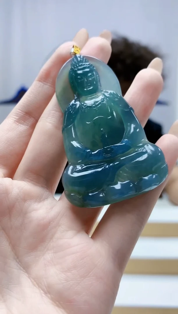 18K金镶嵌定制翡翠4688jw-毛货挂件94