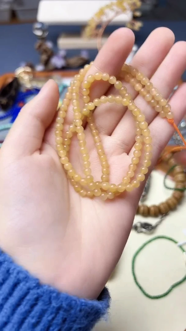 未镶嵌和田玉挂件和田玉小米珠长串4mmZD
